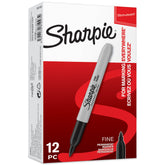 Sharpie Permanent Marker Fine Tip 0.9mm Line Black (Pack 12) - S0810930